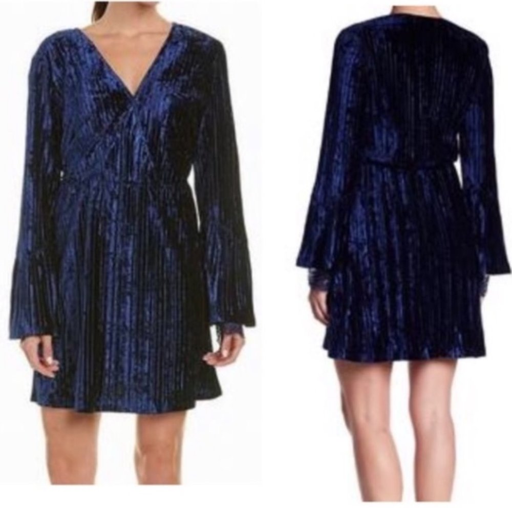 Laundry by Shelli Segal Blue Velvet Dress NWT
